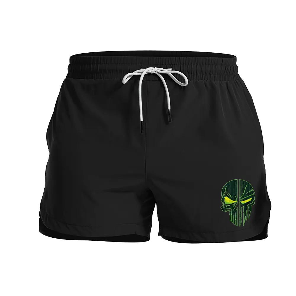 Electronic Spartan Skull Graphic Shorts