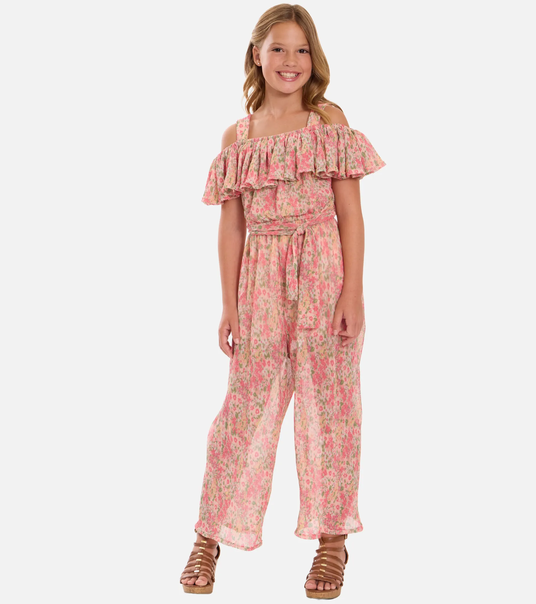 Eliza Pleated Floral Jumpsuit