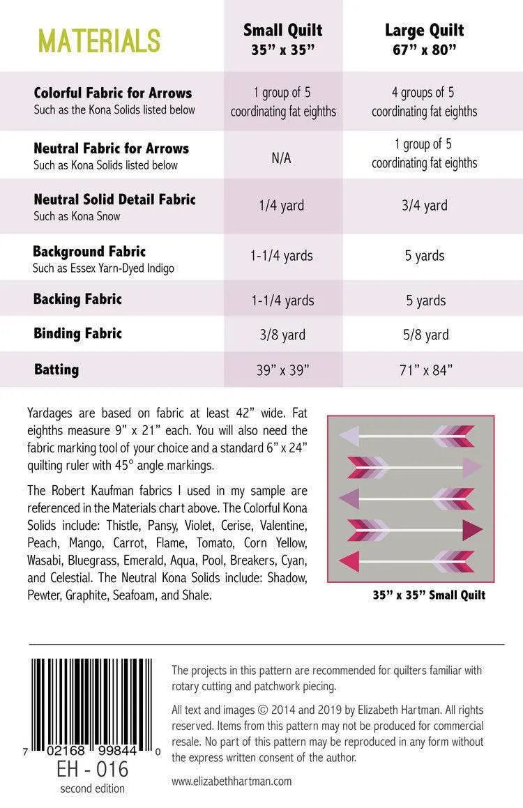 Elizabeth Hartman - Pointy - Large & Small Quilt Pattern