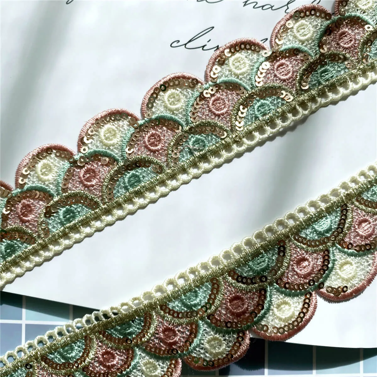 Embroidery Sequin Cloud Bra Strap