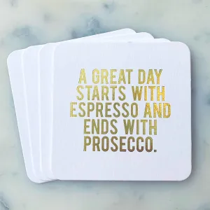 Espresso Prosecco Coasters