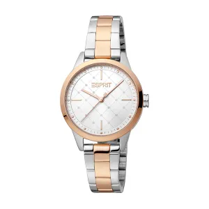 Esprit Women's Pointy Fashion Quartz Two Tone Silver and Rose Gold Watch