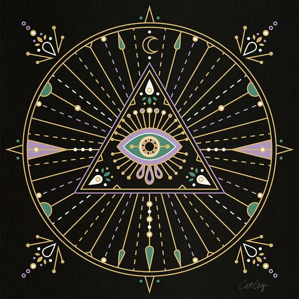 Evil Eye Mandala by CatCoq Unisex Denim Jacket