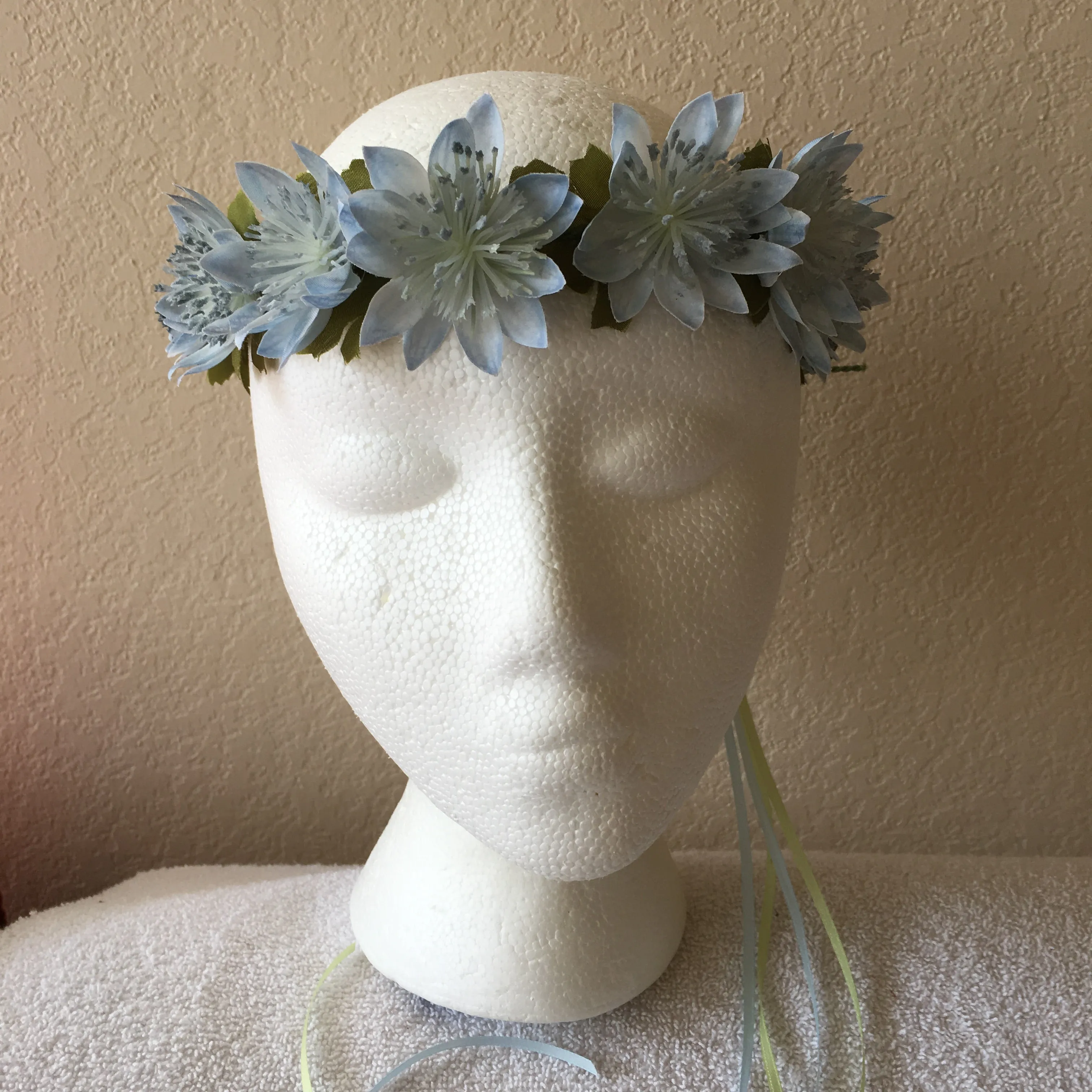 Extra Small Wreath - Pale blue pointy flowers  