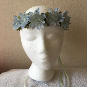 Extra Small Wreath - Pale blue pointy flowers  