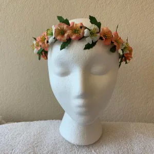 Extra Small Wreath -Sunset & white pointy leaves  