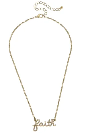 Faith Studded Pearl Necklace