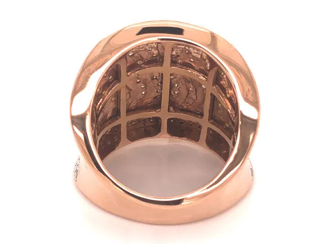 Fancy Colored Diamond Saddle Ring -10k Rose Gold