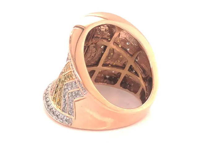 Fancy Colored Diamond Saddle Ring -10k Rose Gold