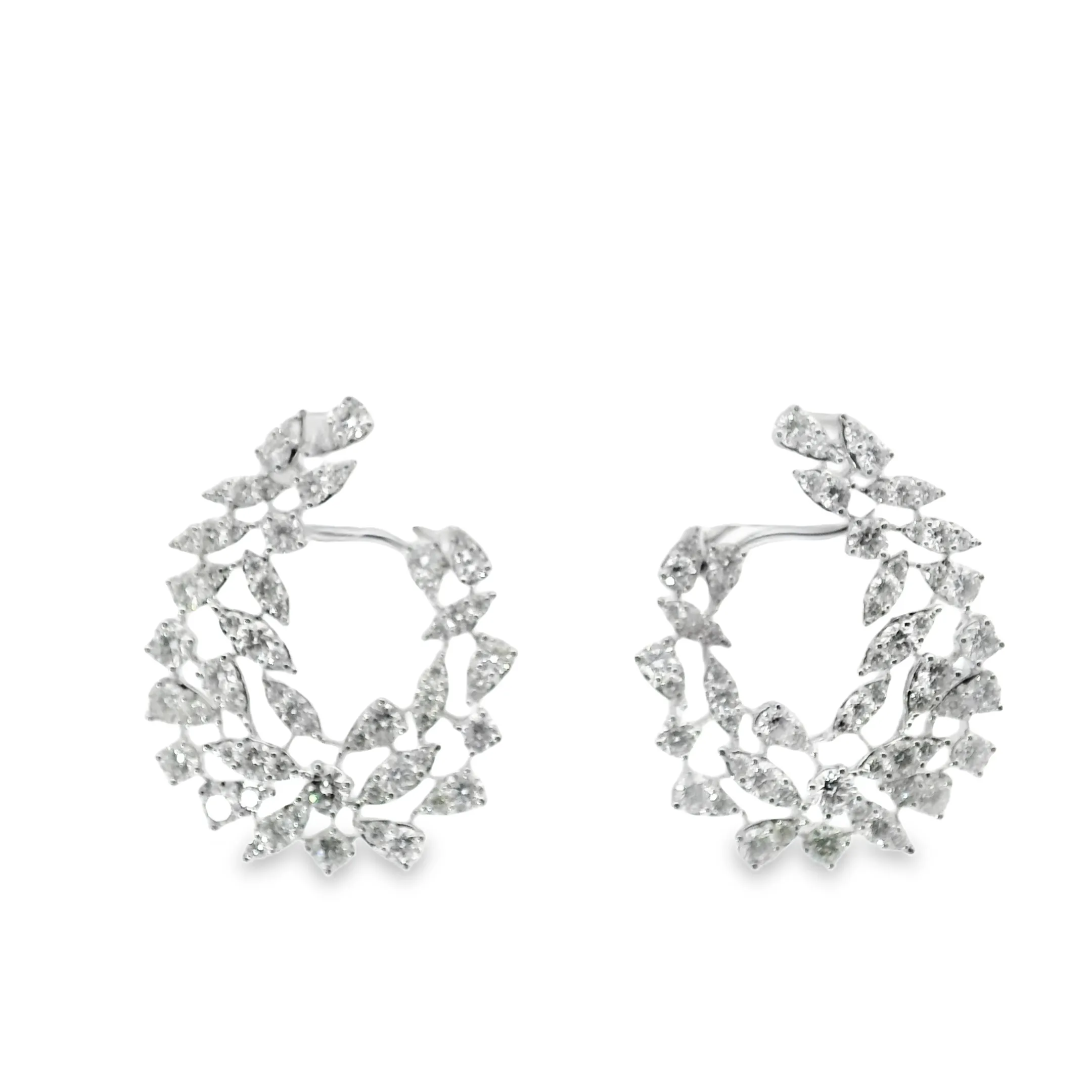 Fancy Cut Front Facing Diamond Earrings
