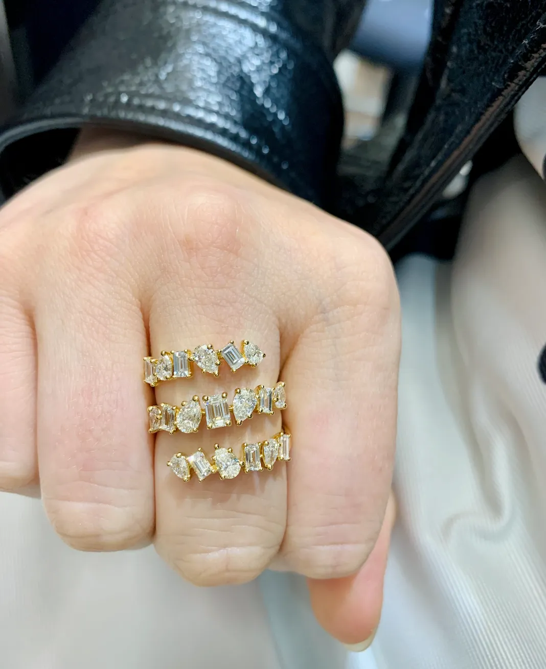Fancy Cut Wrap-Around Diamond Ring