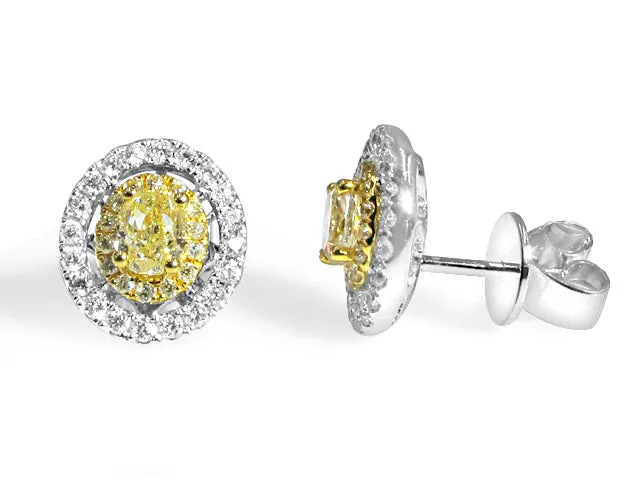 Fancy Yellow Diamond Stud Earrings
