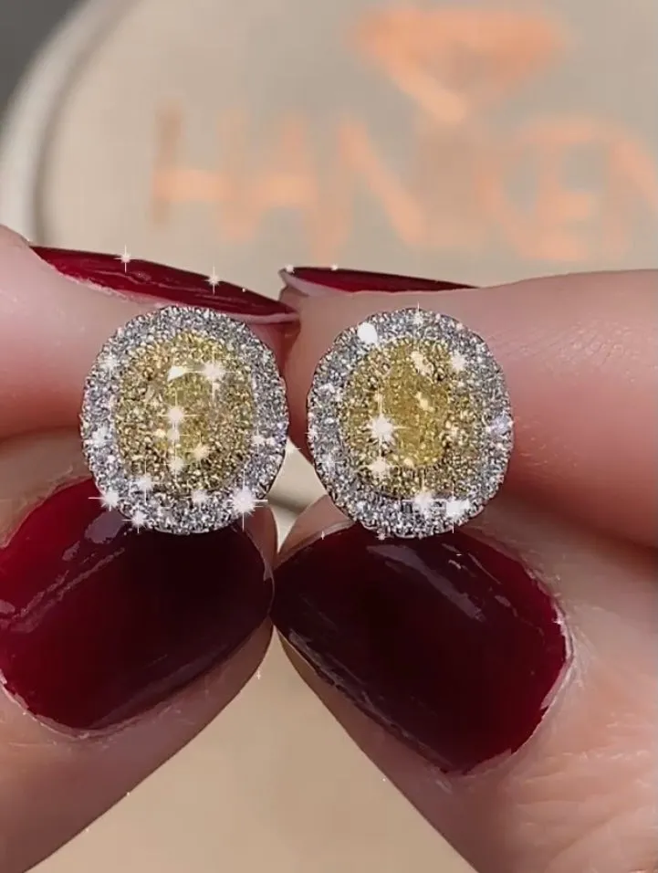 Fancy Yellow Diamond Stud Earrings