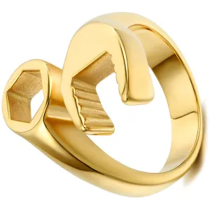 Fashion Cool Biker Mechanic Wrench Stainless Steel Mens Ring Punk Style Rings for men Size 8-13