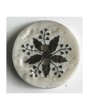 FASHION FOLIAGE BUTTON - 20MM - BROWN/CREAM