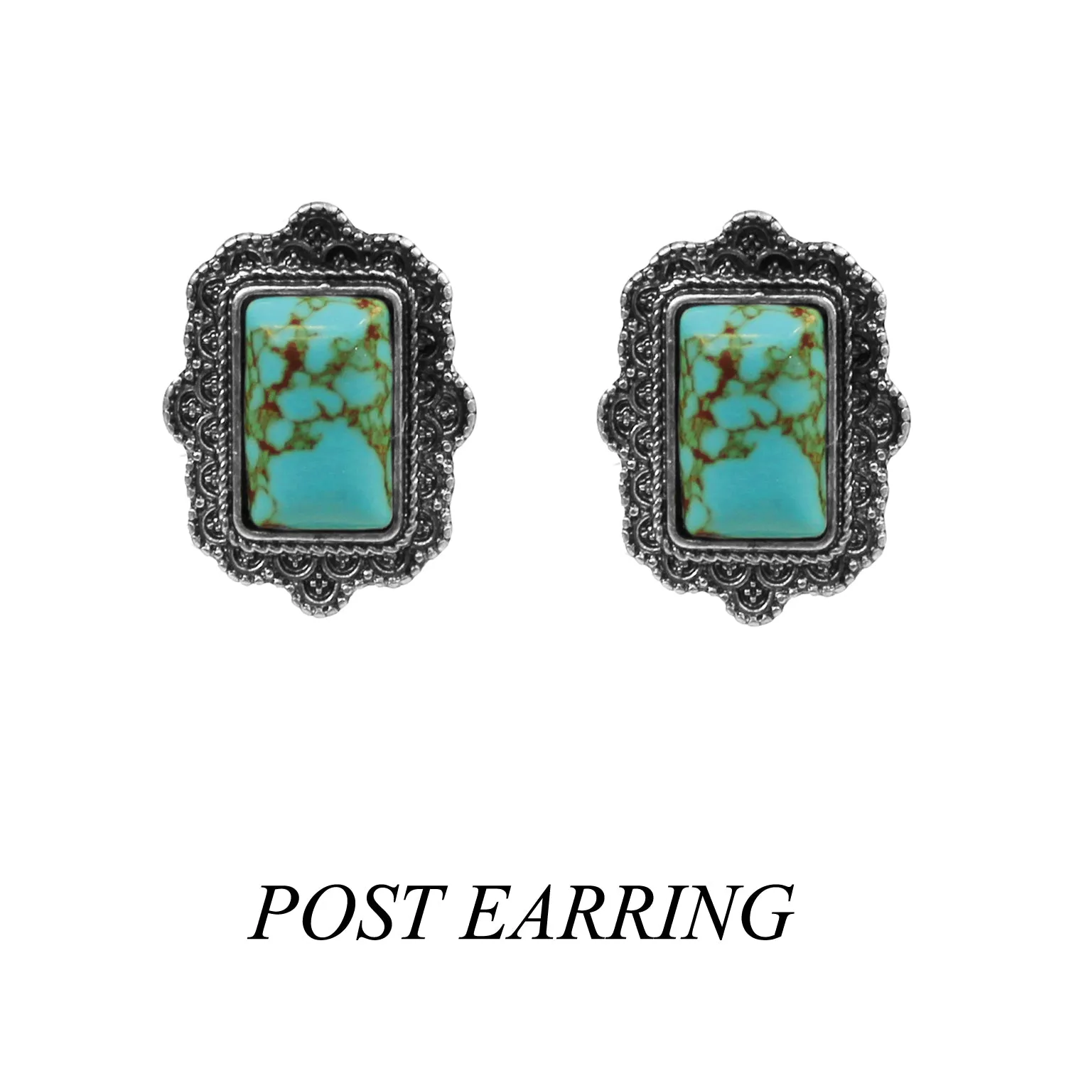 Fashion Frame Turquoise Post Earrings