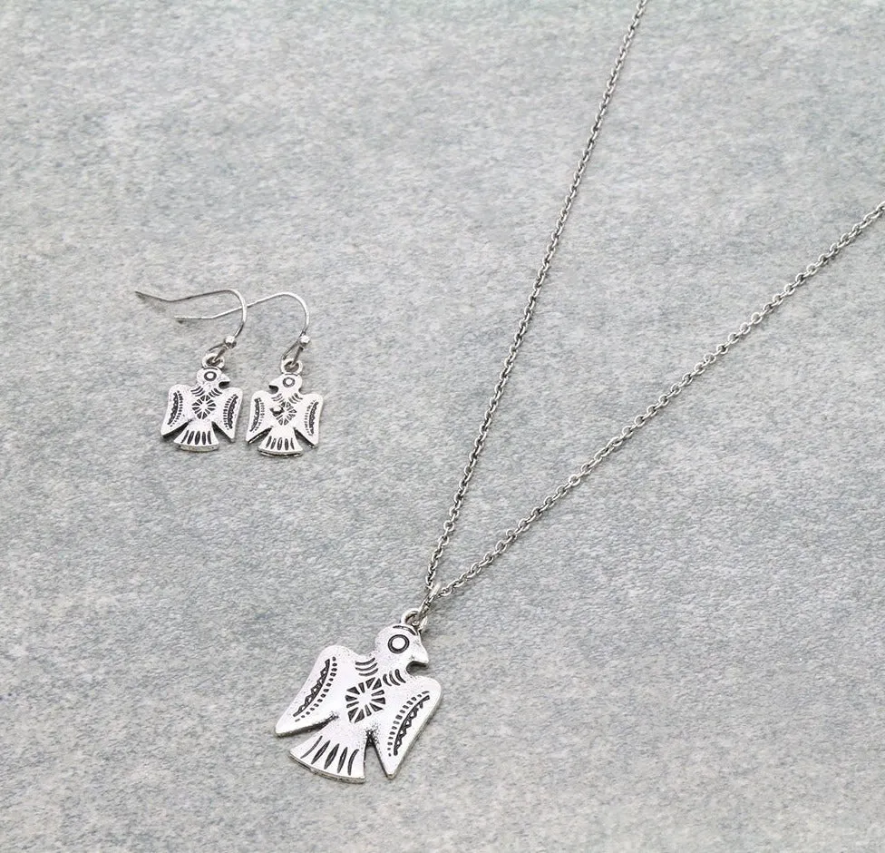 Fashion Silver Thunderbird Chain Necklace