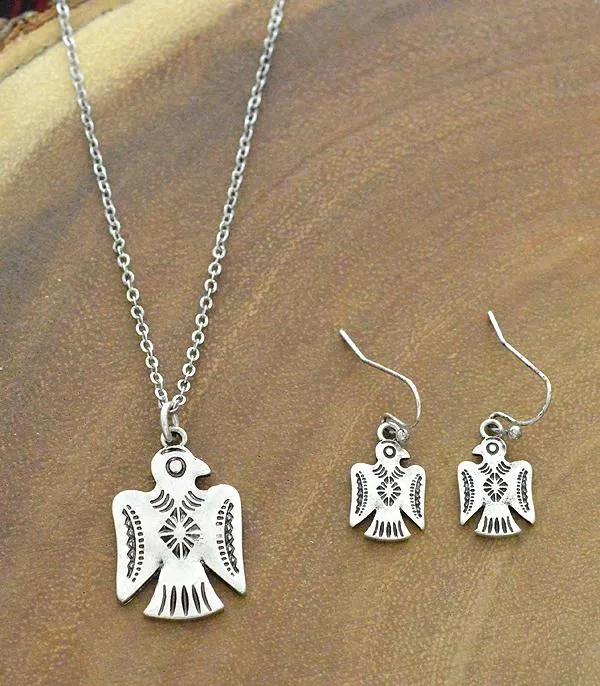 Fashion Silver Thunderbird Chain Necklace