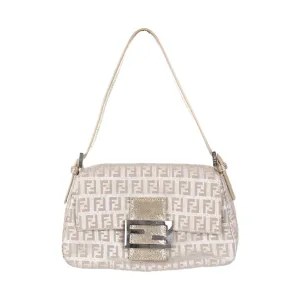 Fendi Beige Shimmer Mini Baguette