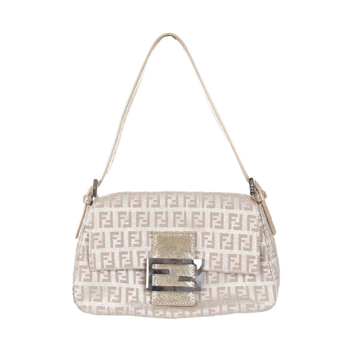 Fendi Beige Shimmer Mini Baguette
