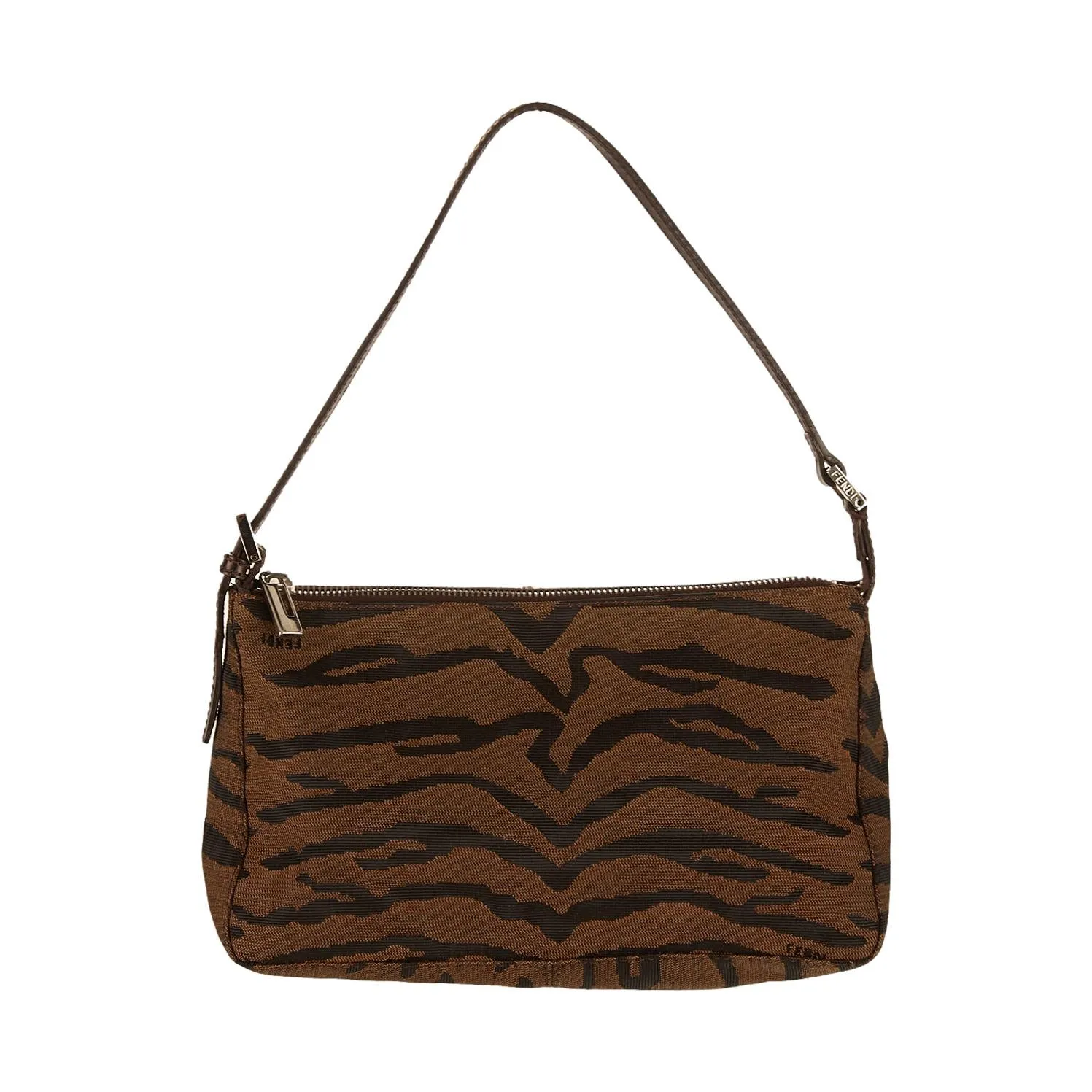 Fendi Brown Animal Print Shoulder Bag
