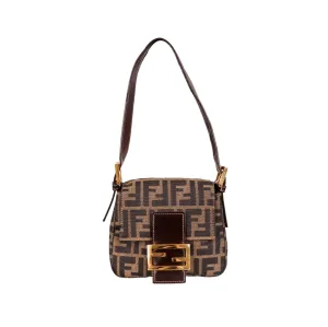 Fendi Brown Logo Mini Baguette
