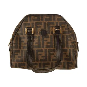 Fendi Brown Logo Top Handle Bag