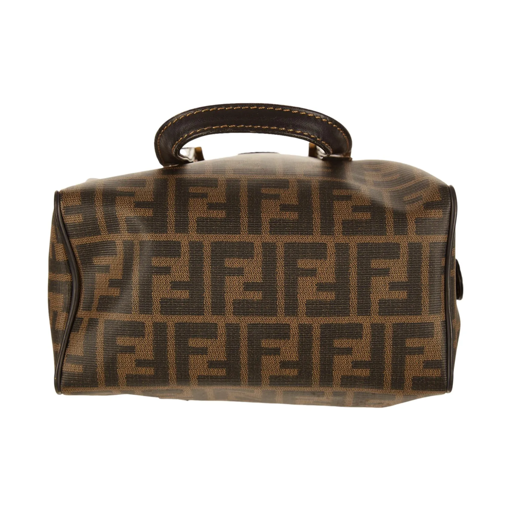 Fendi Brown Logo Top Handle Bag
