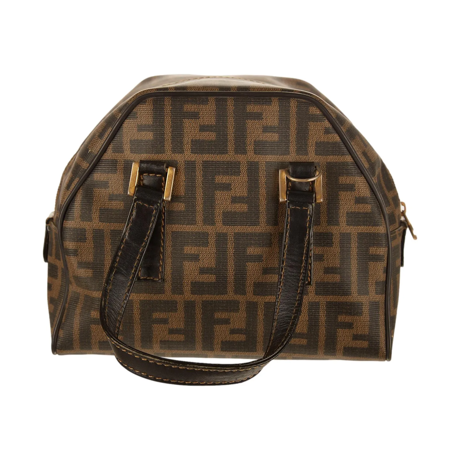 Fendi Brown Logo Top Handle Bag