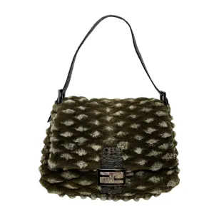 Fendi Green Fur Mama Baguette