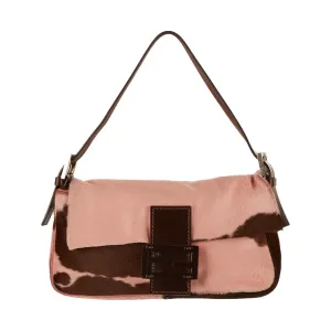 Fendi Pink Cowprint Baguette