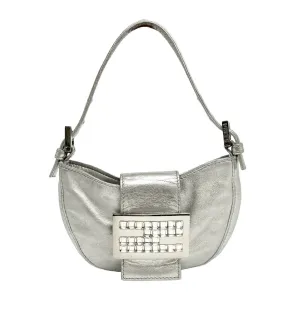 Fendi Silver Rhinestone Croissant