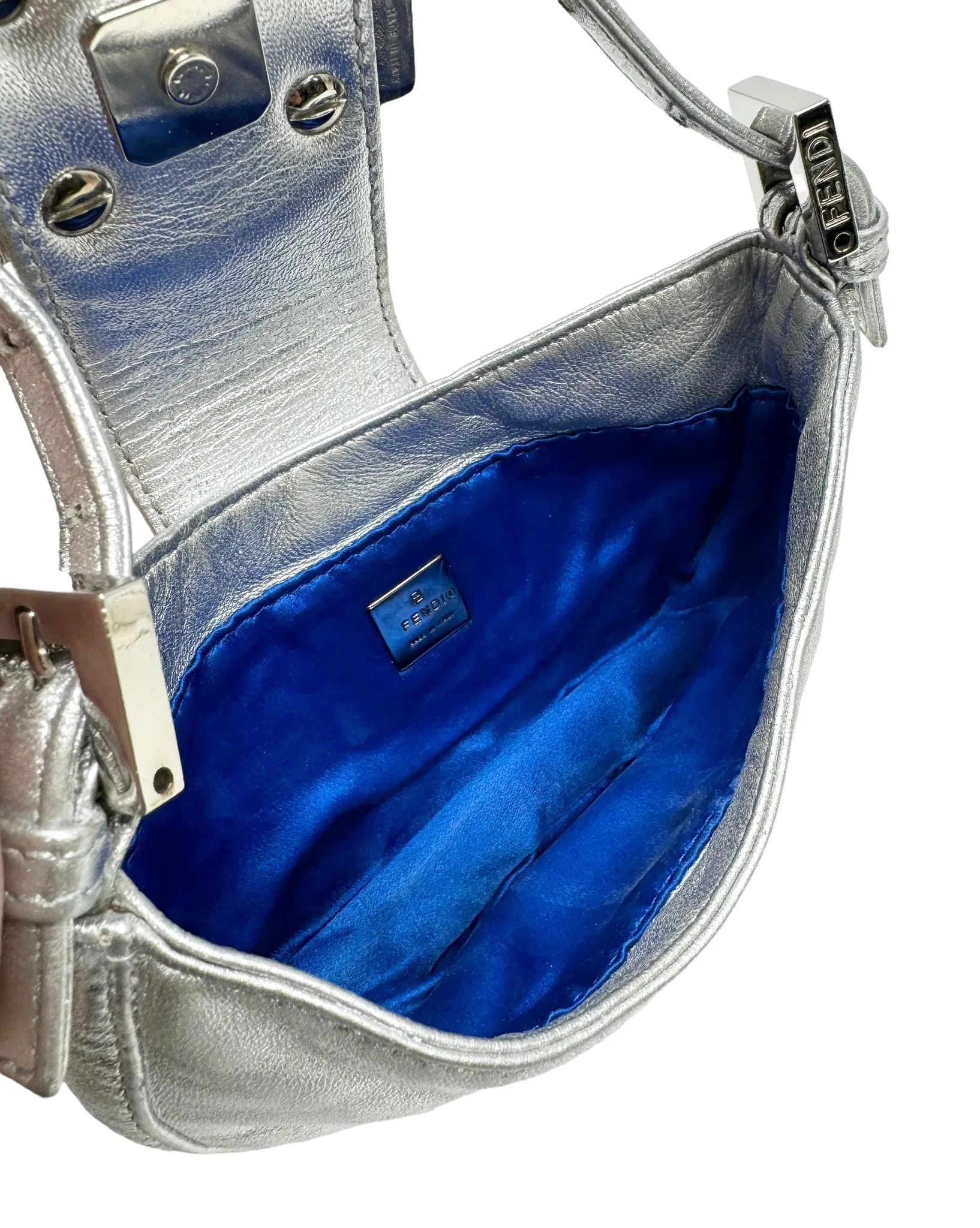 Fendi Silver Rhinestone Croissant