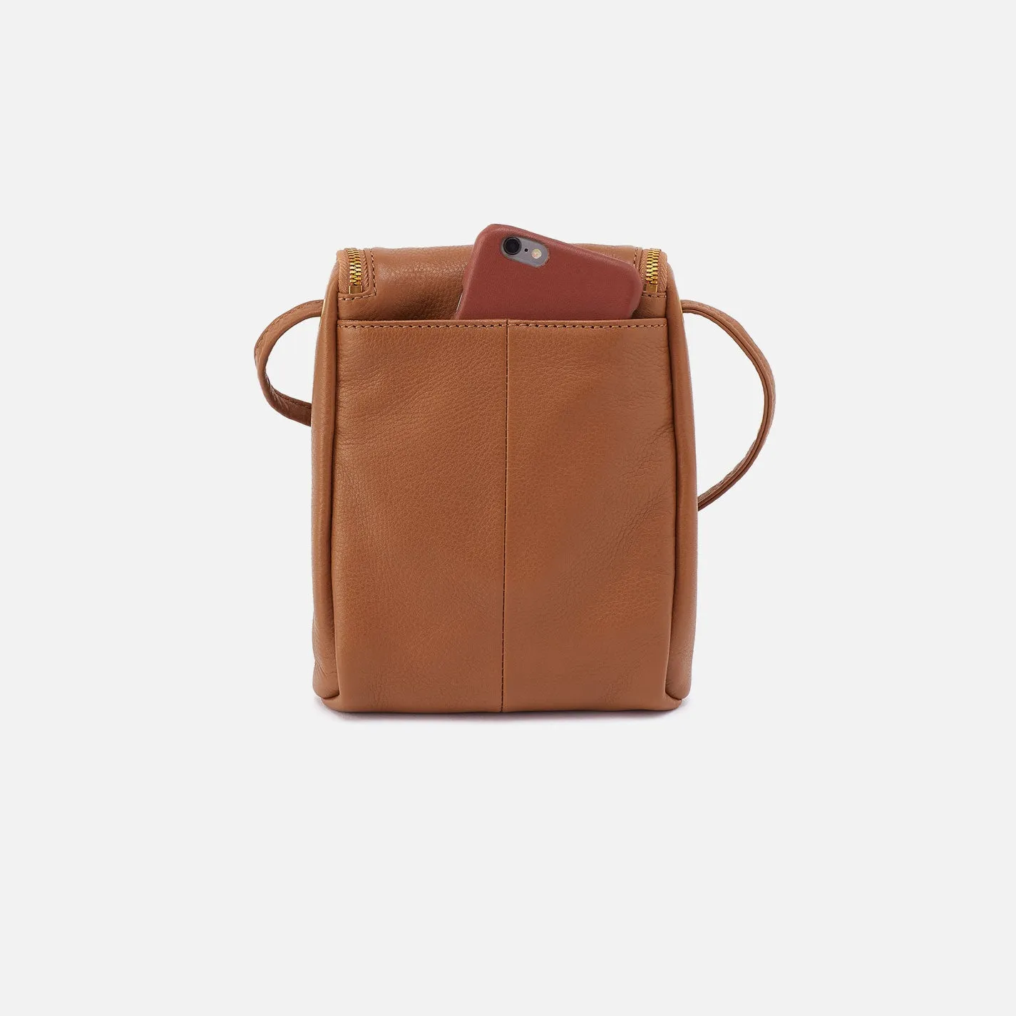 Fern Crossbody In Pebbled Leather - Warm Honey Pixel Studded