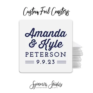 Foiled Wedding Coaster #31 - Mr. & Mrs.