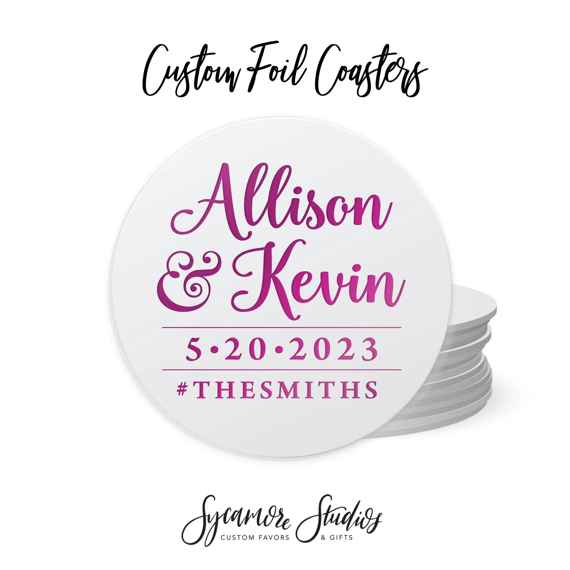 Foiled Wedding Coaster #38