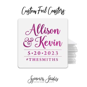Foiled Wedding Coaster #38
