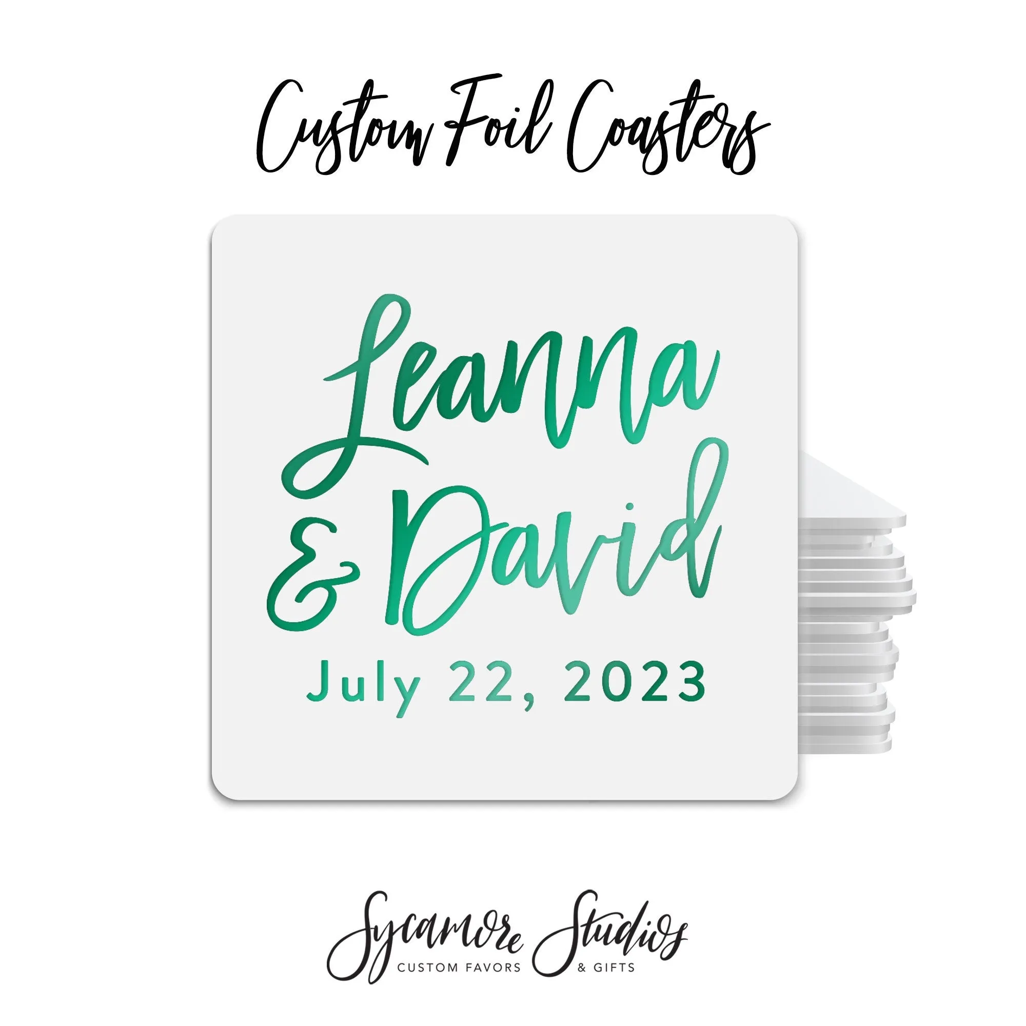 Foiled Wedding Coaster #43