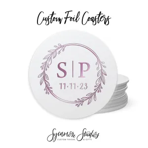 Foiled Wedding Coaster #45 - Monogram