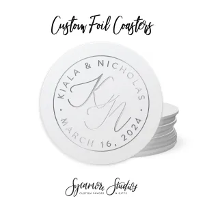 Foiled Wedding Coaster #46 - Monogram
