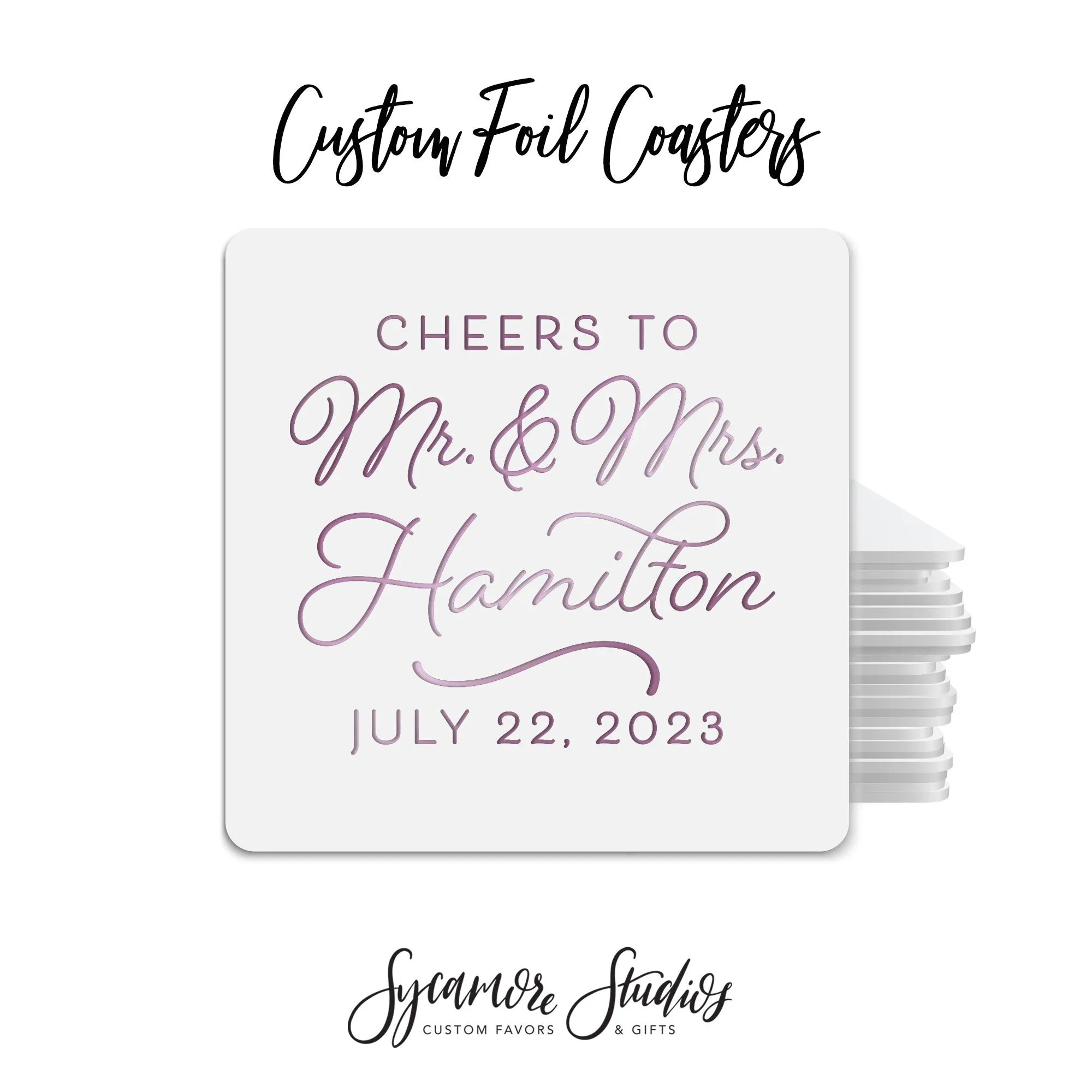 Foiled Wedding Coaster #53 - Cheers