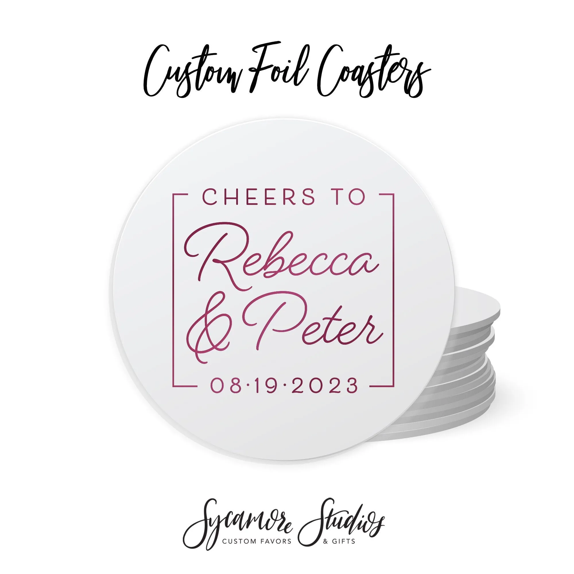 Foiled Wedding Coaster #54 - Cheers