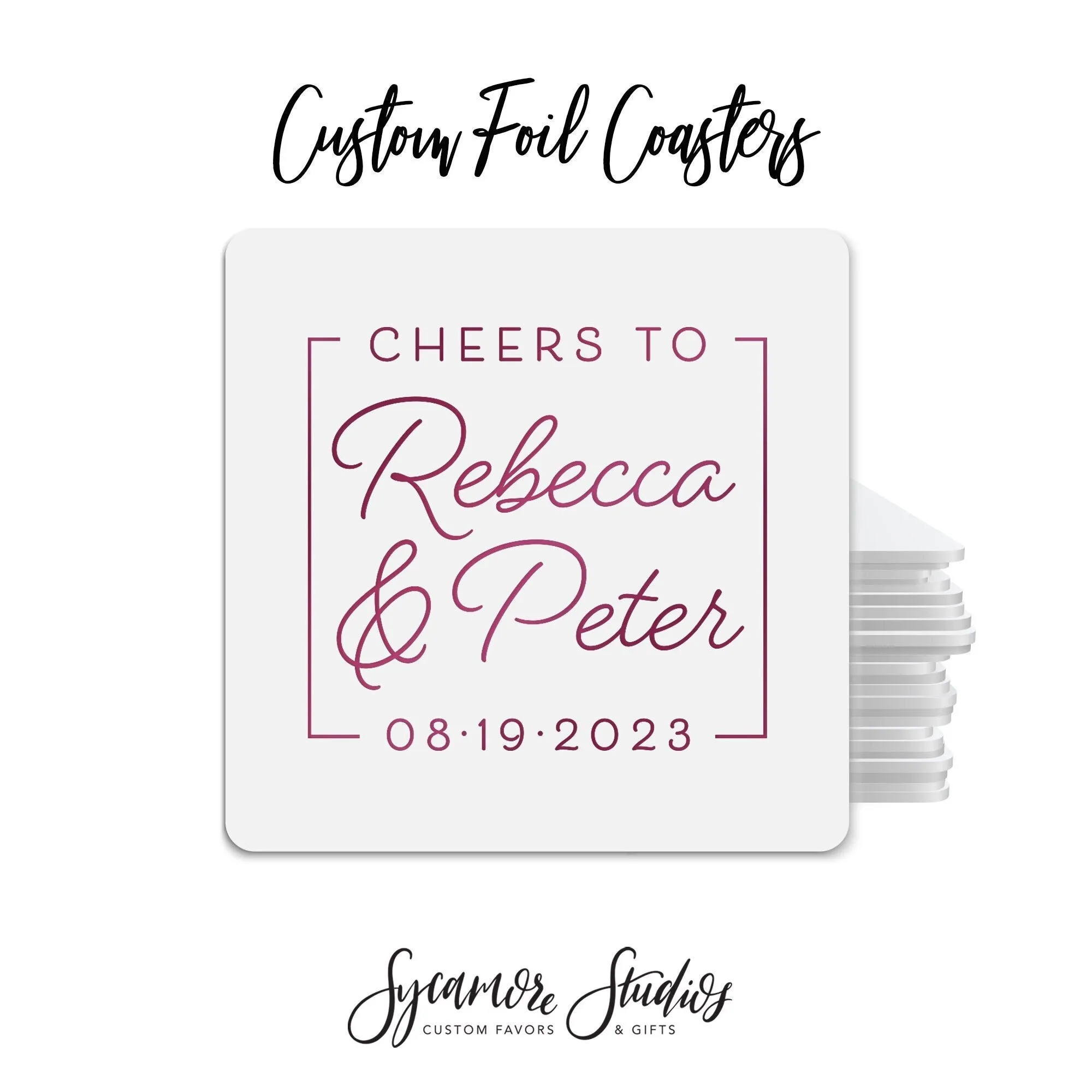 Foiled Wedding Coaster #54 - Cheers