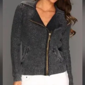 FREE PEOPLE Warm &amp; Cool Knit Moto Jacket