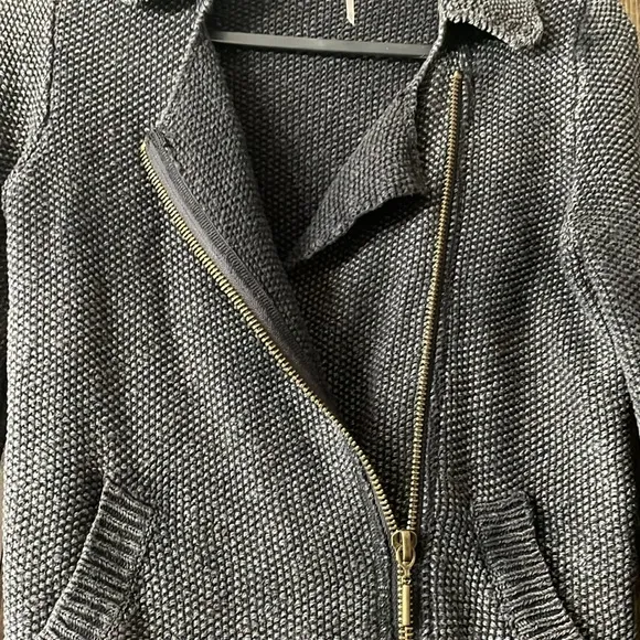 FREE PEOPLE Warm &amp; Cool Knit Moto Jacket