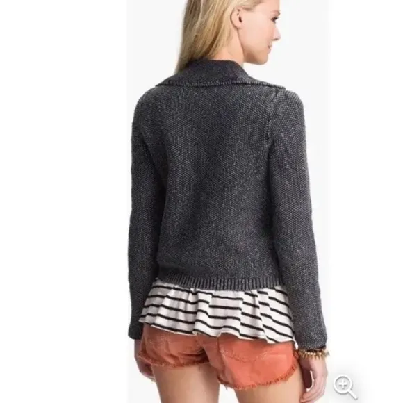 FREE PEOPLE Warm &amp; Cool Knit Moto Jacket