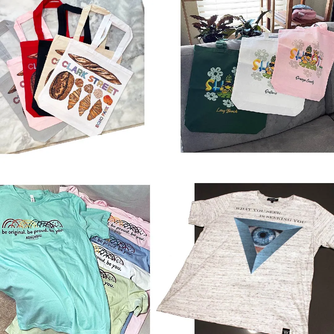Full Color printed tees   totes (DTG)