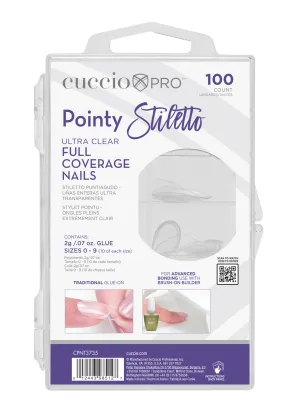 Full Coverage Nail Tips - Pointy Stiletto - 100 Count
