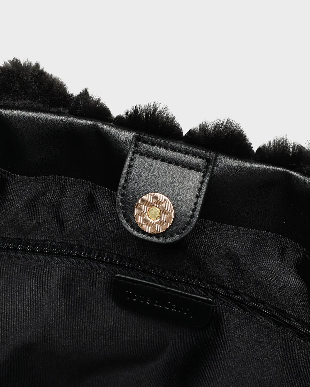 Fuzzy Tote Bag in Black