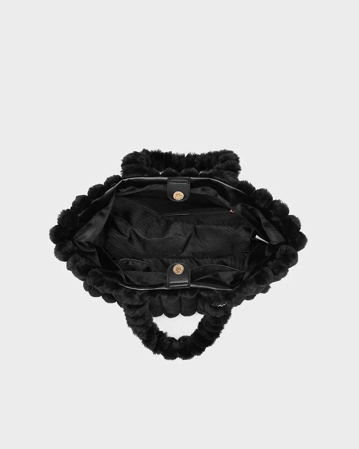 Fuzzy Tote Bag in Black